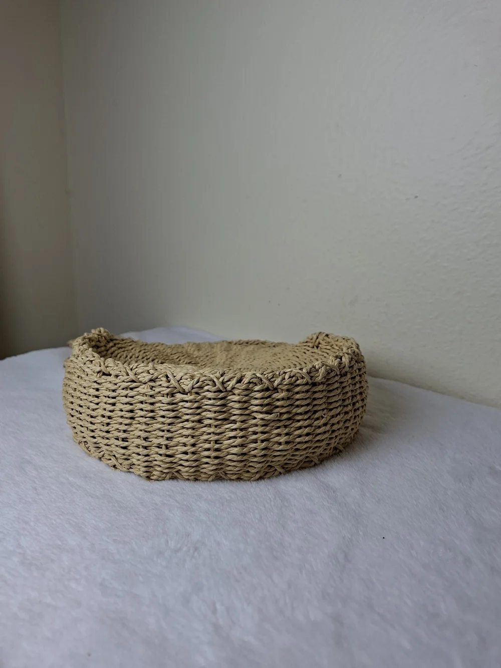Handwoven Round Straw Shoulder Bag in Natural - Brand Unspecified